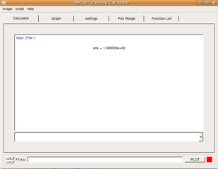 screen shot of calculator function