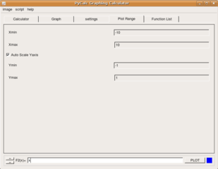 screen shot of plot configuration